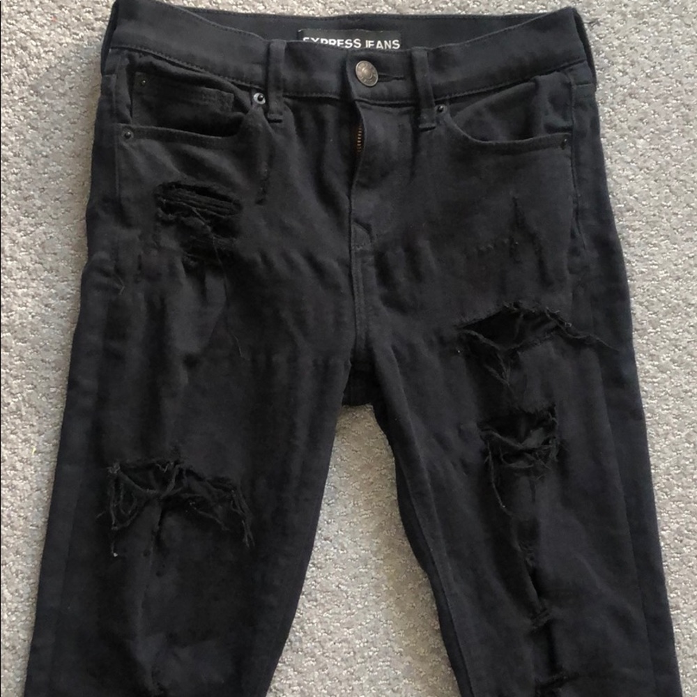 Express jeans distressed jeans leggings mid rise - Picture 2 of 14